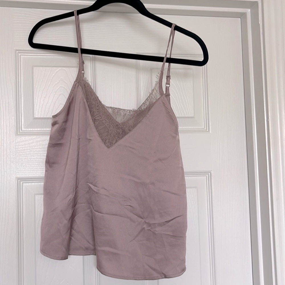 Faux silk lace cami